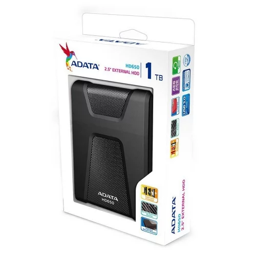 Внешний жесткий диск/ Portable HDD 4TB ADATA HD650 (Black), Silicone, USB 3.2 Gen1, 127x99x27mm, 390g /3 года/ (AHD650-4TU31-CBK) фото 4
