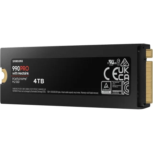 Твердотельный накопитель SSD M.2 2280 4TB Samsung 990 PRO with Heatsink MZ-V9P4T0GW PCIe Gen4x4 with NVMe, 7450/6900, IOPS 1600/1550K, MTBF 1.5M, Samsung V-NAND TLC, 4GB LPDDR4MB, 2400TBW, RTL фото 6