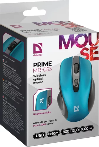 Мышь Defender беспроводная оптическая Prime MB-053 бирюзовый (52054) фото 6