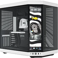 Корпус без блока питания/ Case HYTE Y70 Touch Infinite, Midi-Tower, TG, LCD, no fans, 2xUSB-A 3.2, 1xUSB Type-C, E-ATX, ATX, mATX, mITX White Panda (CS-HYTE-Y70TTI-WB)