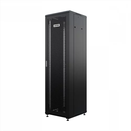 Шкаф напольный универсальный серверный ONTEK TC 22U 600х600мм, 4 профиля 19, двери перфорированная и сплошная металл, боковые стенки съемные, (TC22U66DPSMRSWAS-9005)
