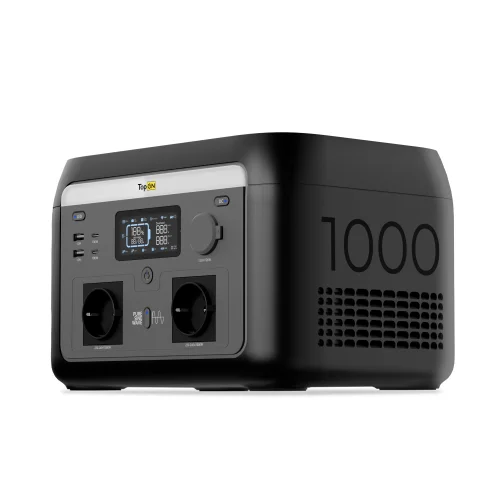 Портативная электростанция TopON TOP-H1000 614.4Wh LFP 1000 Вт, 2 розетки 220 В, авторозетка 12.6 В, 2 Type-C 100 Вт, 2 USB, EPS, Wi-Fi/Bluetooth