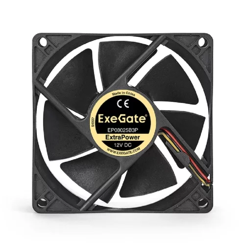 Exegate EX288925RUS Вентилятор ExeGate ExtraPower EP08025B3P (80x80x25 мм, 2-Ball (двойной шарикоподшипник), 3pin, 2400RPM, 26dBA) фото 2