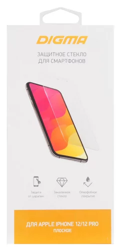 Защитное стекло для экрана Digma для Apple iPhone 12/ 12 Pro прозрачная 1шт. (DGG1AP12PA)