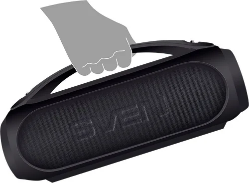 SVEN PS-380 2.0 чёрные Мобильные колонки (2x20W, IPx5, USB, Bluetooth, FM-радио, LED-подсветка, ручка, 3000 мA ) (SV-021290) фото 8