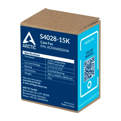 Вентилятор Arctic Cooling Вентилятор корпусной ARCTIC S4028-15K 1400-15000rpm Dual Ball Bearing 4-Pin Fan-Connector (ACFAN00264A) фото 7