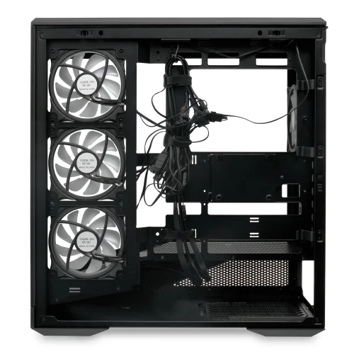 Корпус без блока питания/ Case HSPD F711, Panoramic Full Tower, Black, TG, 0.7 SPCC, 4x120mm ARGB ATX, mATX, mITX 190/ 420/ 280mm 2x2.5, 2x3.5, 7xPCI 1xUSB-A 3.0, 1xUSB-C 445x235x475mm (F711-TGBK- ARGB) фото 7