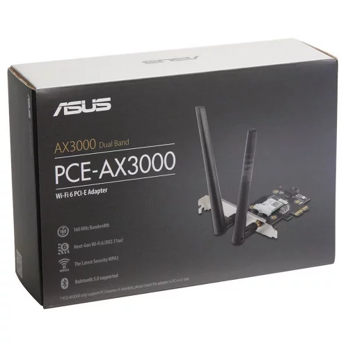 Wi-Fi BT адаптер Asus PCE-AX3000 (90IG0610-MO0R10) (PCE-AX3000) Wi-Fi + Bluetooth адаптер Asus PCE-AX3000 PCI-E (90IG0610-MO0R10) фото 3