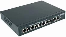 PoE Коммутатор OSNOVO SW-21000/A(120W) Passive PoE коммутатор Fast Ethernet на 10 портов. Порты: 8 х FE (10/100 Base-T, 52V 4,5(+) 7,8(–)) совместимы с PoE (IEEE 802.3af/at), 2 x FE (10/100 Base-T) Uplink. Совместим