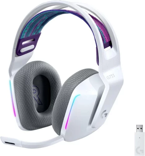 Наушники с микрофоном Logitech G733 Lightspeed белый накладные Radio оголовье (981-000886)