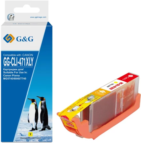 Картридж струйный G&G GG-CLI-471XLY желтый (10.8мл) для Canon TS5040/ MG5740/ MG6840/ MG7740