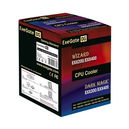 Exegate EX286297RUS Кулер ExeGate Wizard EXX200-PWM.BLUE (Al+Copper, 2 тепл.трубки, LGA775/ 1150/ 1151/ 1155/ 1156/ 1200/ 1700/ AM2/ AM2+/ AM3/ AM3+/ AM4/ FM1/ FM2/ 754/ 939/ 940, TDP 80W, Fan 90mm, PWM, 800-2400RPM фото 6