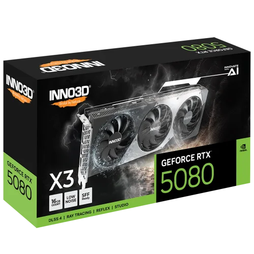 Видеокарта INNO3D RTX5080 X3 16GB GDDR7 256bit 3xDP HDMI 3FAN RTL (N50803-16D7-176068N) фото 5