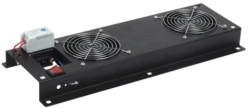 ITK Вентиляторная панель с выключателем и термостатом 2 модуля черная (FM05-22M)