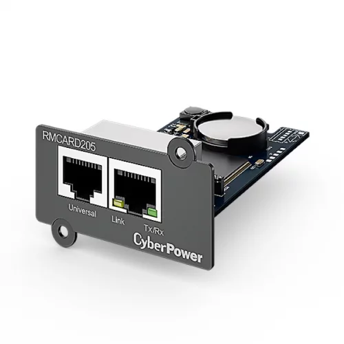 Карта удаленного управления для ИБП/ Remote management SNMP card RMCARD205 for OL, OLS, PR, OR series UPSs, PowerPanel® Business Edition software, сompatible with ENVIROSENSOR, 0.15x0.15x0.07m., 0.2kg. фото 2