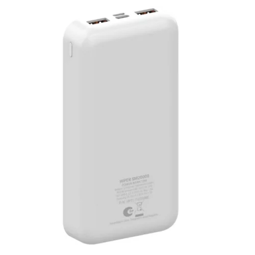 Внешний аккумулятор Hiper SM20000, 20000mAh, 2.4A, 2xUSB (SM20000 WHITE) фото 2