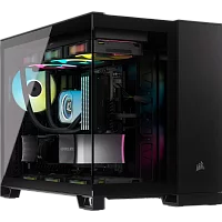 Корпус без блока питания/ Case Corsair iCUE LINK 2500X RGB, Midi-Tower, TG, 2x120mm RGB, 2xUSB-A 3.2, 1xUSB 3.2 Type-C, mATX, mITX Black (CC-9011267-WW)