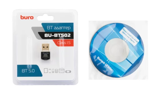 Адаптер USB Buro BU-BT502 BT5.0+EDR class 1.5 20м черный фото 2