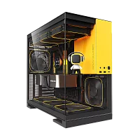 Корпус ПК без блока питания/ Case Geometric Future Model 5, Midi-Tower, TG, no fans, 2xUSB-A 3.0, 1xUSB 3.2 Type-C, E-ATX, ATX, mATX, mITX Black/ Yellow (1AM5WKBY00100)