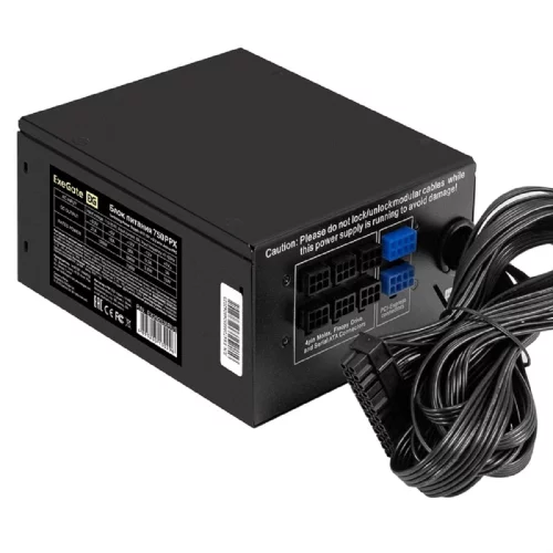 Exegate EX292336RUS Блок питания 750W ExeGate 750PPX (ATX, APFC, КПД 80% (80 PLUS), 14cm fan, 20+4pin, 2x(4+4)pin, 6xPCI-E, 10xSATA, 4xIDE, Cable Management, black, RTL)