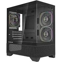 Powercase Корпус Vision Micro M4B, Tempered Glass, Type-C, 3x 120mm ARGB PWM Fan, чёрный, mATX (CVMM4B-A3)