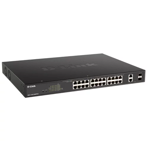 Коммутатор/ EasySmart L2 Switch 24х1000Base-T PoE, 2xCombo 1000Base-T/SFP, PoE Budget 525W, 4 PoE ports 802.3bt (90W) (DGS-1100-26MPPV2/A3A)