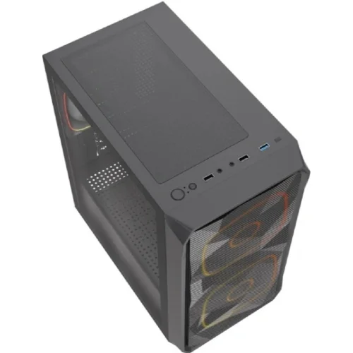 Powercase Корпус Mistral SM06 ARGB, Tempered Glass, 3x120mm ARGB PWM fans, чёрный, mATX (CMMSM06B-A3) фото 3