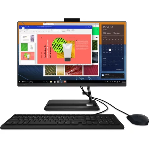 *Моноблок IdeaCentre AIO 3 24ALC6 23.8 FHD(1920x1080) IPS/AMD Ryzen 3 5425U 2.70GHz Quad/8GB/256GB SSD/Integrated/noDVD/WiFi/BT5.1/HD Web Camera/noCR/KB+MOUSE(USB)/W11H SL Rus/1Y/BLACK (F0G100QJRK)