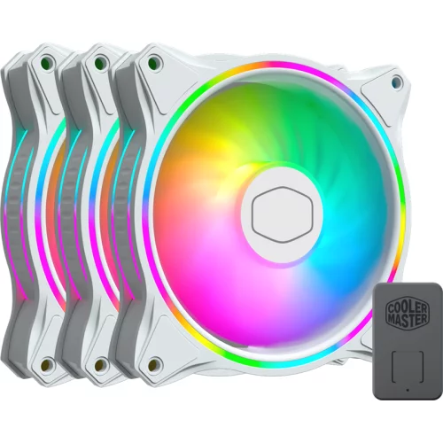 Кулер для корпуса 1 Ватт/ Cooler Master MasterFan MF120 Halo White Edition Fan (4-Pin PWM), 120mm, 3 in 1