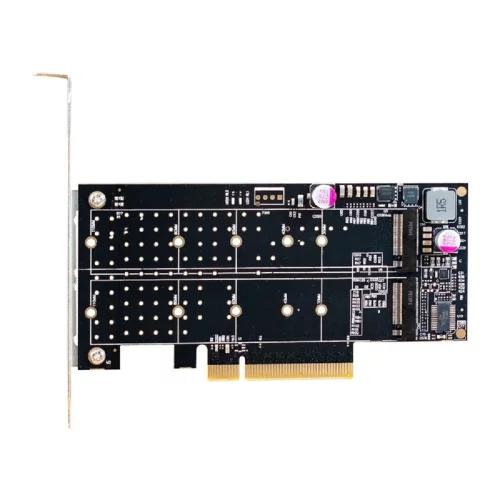 Exegate EX298298RUS Переходник ExeGate EXE-597E2 (2 x M.2 M key -] PCI-E x8 v3.0, для установки двух SSD M.2 2230/2242/2260/2280/22110 M key NGFF в слот PCI-E, материнская плата должна быть c функцией фото 3