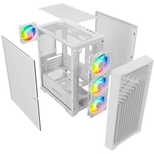 Powercase Mistral Micro X4W, Tempered Glass, 4х 120mm 5-color fan, белый, mATX (CMMXW-L4) фото 8