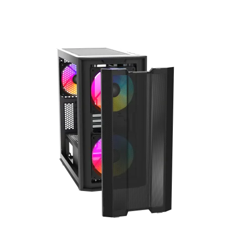 Корпус без блока питания Case SAMA S30 Black, Midi-Tower, TG, 2x140mm + 1x120mm ARGB, 1xUSB 3.0 + 1xUSB 3.1 Type-C, mATX, mITX Black (S30-BKMPA3X1-GL) фото 8