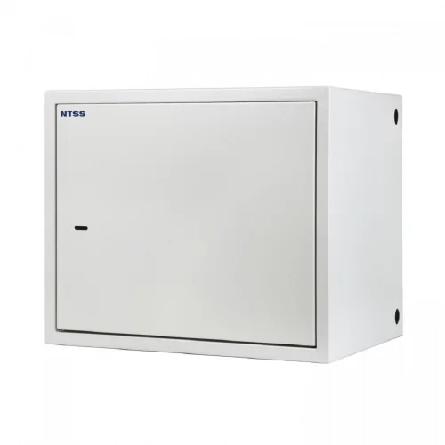 NTSS Шкаф настенный антивандальный распашной NTSS WAR 10U 600*500мм, 2 профиля 19, сварной, серый RAL 7035 NTSS-WAR10U6050