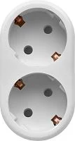 Адаптер-переходник Defender TA-03 (2 розетки) белый (пакет ПЭ) (99107)