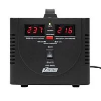 Стабилизатор POWERMAN AVS 500D, черный, ступенчатый регулятор, цифровые индикаторы уровней напряжения, 500ВА, 140-260В, максимальный вх? (POWERMAN AVS 500D BLACK)