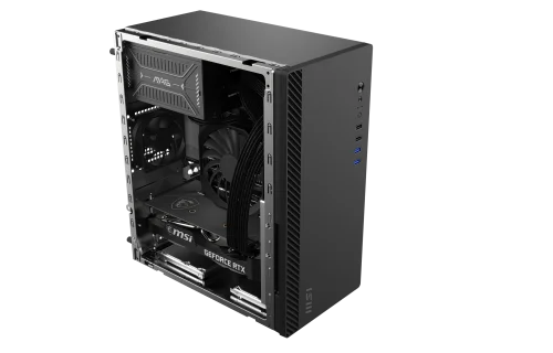 Корпус Case MSI PRO SHIELD M100P (306-7G31M21-HH9) Корпус без блока питания/ Case MSI PRO SHIELD M100P, Midi-Tower, 1x80mm, 2xUSB 3.2, 2xUSB 2.0, mATX, mITX Black (306-7G31M21-HH9) фото 7