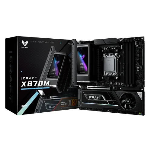 Материнская плата MAXSUN MS-iCraft X870M, AM5, X870, 4*DDR5, 2*SATA, 3*M.2, 6*USB 3.2, 2*USB 2.0, 2*Type-C, 1*PCIx16, DP+HDMI, mATX