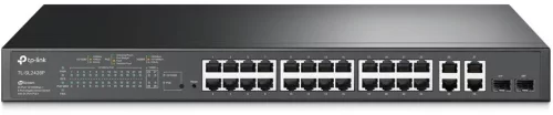 Коммутатор TP-Link SL2428P (L2) 24x100Мбит/ с 4x1Гбит/ с 2xКомбо(1000BASE-T/ SFP) 24PoE+ 250W управляемый