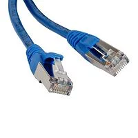 Кабельная сборка Hyperline PC-LPM-STP-RJ45-RJ45-C5e-1.5M-LSZH-BL Патч-корд F/ UTP, экранированный, Cat.5е (100% Fluke Component Tested), LSZH, 1.5 м, синий