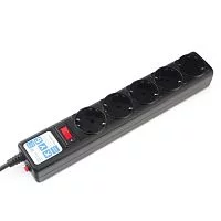 Фильтр-удлинитель Power Cube 5,0 м 5 розеток (черный графит) 10А/2,2кВт/ Surge protector Power Cube 5.0 m 5 outlets (Black graffite) 10A / 2.2kW (SPG5-C5)