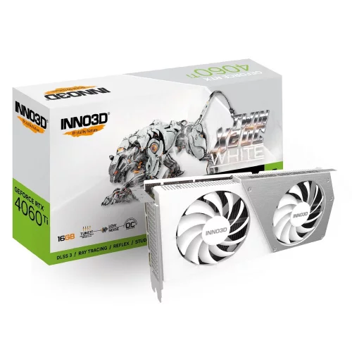 INNO3D RTX 4060 Ti Twin X2 OC WHITE/ / RTX4060Ti, HDMI, DP*3, 16G,D6 (N406T2-16D6X-178055W)