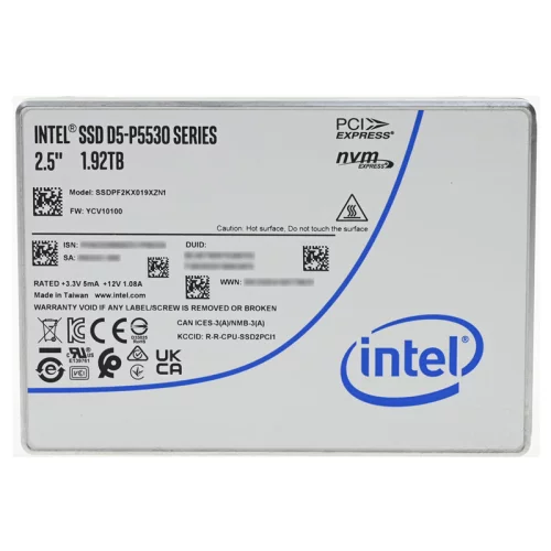 Твердотельный накопитель/ Intel SSD D5-P5530 Series (1.92TB, 2.5in PCIe 4.0 x4, TLC) (SSDPF2KX019XZN1)