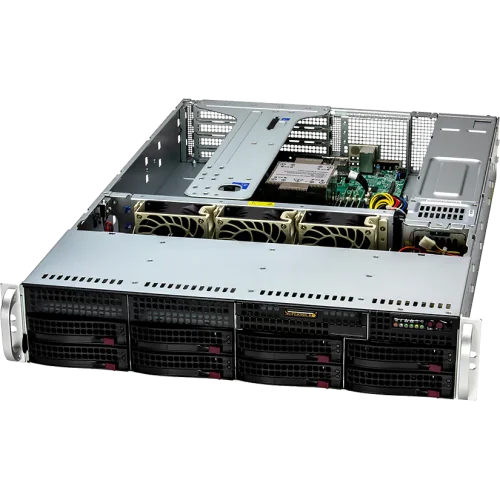 Серверная платформа Supermicro (SYS-522B-WR) Серверная платформа Supermicro Server SYS-522B-WR (2U, single E2 LGA4710, 8xDDR5 RDIMM, 8 x 3.5/2.5 SATA/SAS (up to 4 NVMe), 2xM.2 PCIe 5.0 x2 NVMe, 2x1GbE , 2x1000W Redundant)
