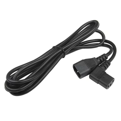 Сетевой кабель Hyperline PWC-IEC13A-IEC14-3.0-BK Кабель питания монитор-компьютер IEC 320 C13 (угловая) - IEC 320 C14 (3x1.0) 10A, прямая вилка, 3м, цвет черный (ПВС-АП-3*1,0-250-C13SC14-10-3,0 ГОСТ 30851.1-2002 (МЭК 60320-1:1994))