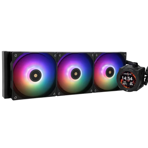 Система жидкостного охлаждения/ Water Cooling System Thermalright Core Vision 360 (360mm, LED, Black, ARGB/ Fans: 3x120mm, 72.37CFM, 27.7dBA, 2000RPM/ Pump height 66mm, Rad thickness 27mm/ S: 1700, 12 (C-VISION-BL-360-ARGB)
