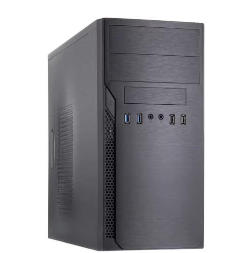 Корпус с блоком питания 450Вт./ Case Foxline FL-628-FZ450R-U32-S mATX case, black, w/PSU 450W 12cm, w/2xUSB2.0, w/2xUSB3.0 w/pwr cord, w/o FAN, E-lock support