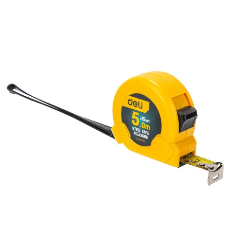 Рулетка Deli DL281025 10м*25мм, метрическая, клипса, ремешок