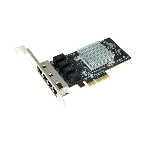 Сетевой адаптер STLab N-1060 4x1GbE, PCIe 2.1 x4, RJ45, BCM5719, Ethernet Adapter (NE-Z10-2410-00-00012)