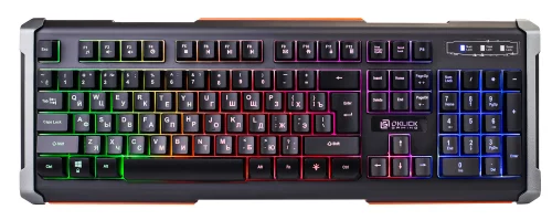 Клавиатура Оклик 717G BLACK DEATH черный/ серый USB Multimedia for gamer LED (476395)