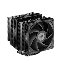 Кулер для процессора/ PCCooler RT620 BK (250W, 4-pin PWM, 157mm, Al/Cu, 6x6mm, 2x120mm, 73.32CFM, 34.9dBA, 2200RPM, S: 1851/1700/1200/115X, AM5/AM4, black)